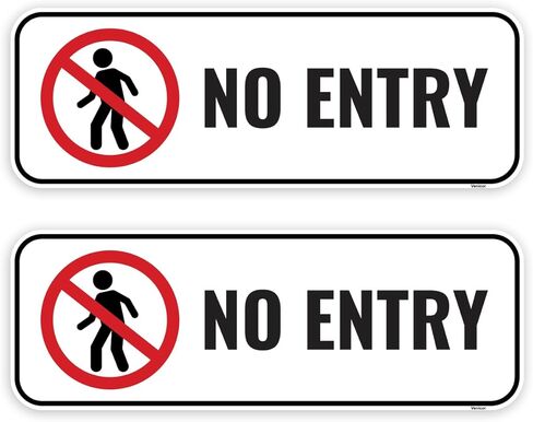 2PC Do Not Enter Sign, 10 x 3.5 Inches - Aluminum - No Entry Outdoor Keep Out in Saudi Arabia