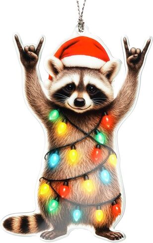 Funny Christmas Ornaments - Raccon Gifts - Raccoon Christmas Ornaments - Animal Lovers Ornaments - Racoon Ornament - Christmas Ornament 2025 - White Elephant Gifts - Xmas Tree Funny Decoration in Saudi Arabia