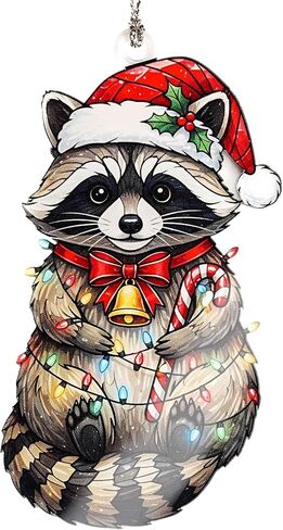Funny Christmas Ornaments - Raccon Gifts - Raccoon Christmas Ornaments - Animal Lovers Ornaments - Racoon Ornament - Christmas Ornament 2025 - White Elephant Gifts - Xmas Tree Funny Decoration in Saudi Arabia