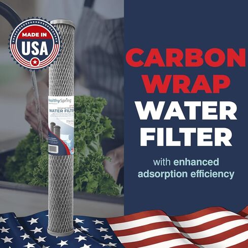 5 Micron 2.5" x 20" Whole House CTO Carbon Sediment Water Filter Cartridge Compatible with Pentek C1-20, NCP-20, Made in USA, Pack of 4 in Saudi Arabia