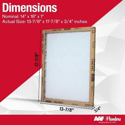 مرشحات هواء Flanders EZ-Flow II 14x18x1، MERV 1، فرن، HVAC، وفلتر تيار متردد - تدفق هواء عالي، موفر للطاقة، وسائط من الألياف الزجاجية 10055.011418 (عبوتان) in Kuwait