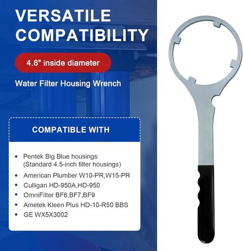 ERETOW Metal Water Filter Housing Wrench 4.8 In - SPBW-1 Whole House Water Filter Wrench for Culligan HF-150, Pentek 150295, 152037/ww34, Fit 10″ x 2.5″ & 20″ x 2.5″ Housing in Kuwait