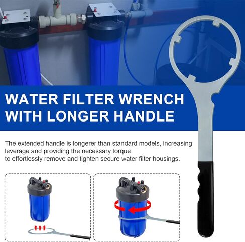 ERETOW Metal Water Filter Housing Wrench 4.8 In - SPBW-1 Whole House Water Filter Wrench for Culligan HF-150, Pentek 150295, 152037/ww34, Fit 10″ x 2.5″ & 20″ x 2.5″ Housing in Kuwait