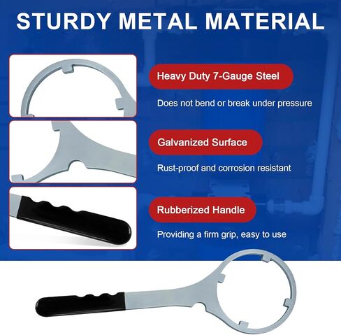 ERETOW Metal Water Filter Housing Wrench 4.8 In - SPBW-1 Whole House Water Filter Wrench for Culligan HF-150, Pentek 150295, 152037/ww34, Fit 10″ x 2.5″ & 20″ x 2.5″ Housing in Kuwait