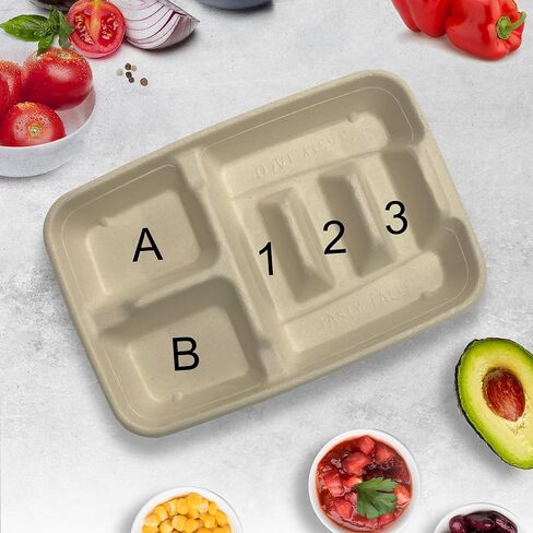 3-Taco & 2-Sides Taco Plates, Disposable Paper Plates with Dividers – 25 PACK | Taco Tray for Party, Fiesta Taco Holder, Taco Stand for Taco Tuesday & Taco Bar, Microwave-Safe Taco Plates (25 Plates) in Saudi Arabia