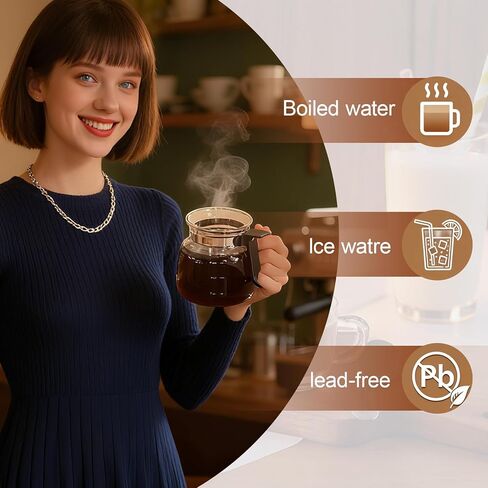 كوب وعاء قهوة زجاجي سعة 16 أونصة، غطاء مقاوم للحرارة مقاوم للانسكاب، كوب مكتب سفر مبتكر، هدية مثالية لمحبي القهوة والأب (قطعة واحدة) in Kuwait