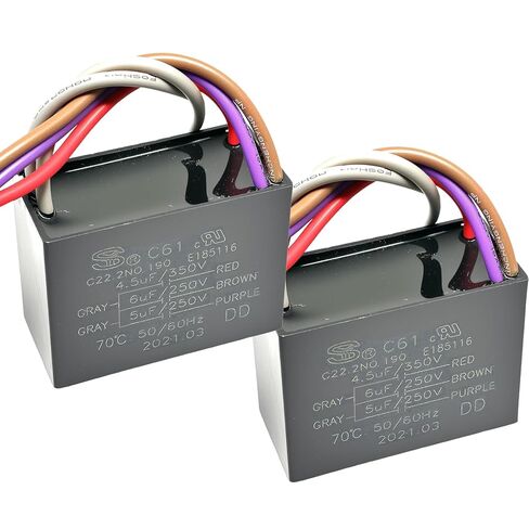 2 قطعة C61 5 سلك 250VAC مكثف مروحة السقف C61 4.5 فائق التوهج + 5 فائق التوهج + 6 فائق التوهج in Kuwait