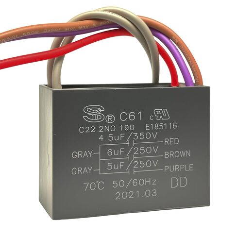 2 قطعة C61 5 سلك 250VAC مكثف مروحة السقف C61 4.5 فائق التوهج + 5 فائق التوهج + 6 فائق التوهج in Kuwait