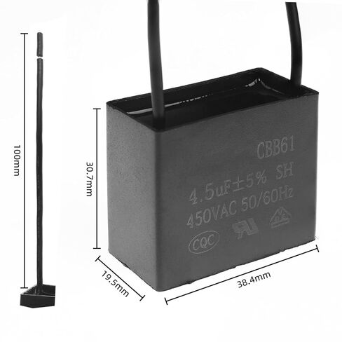 CBB61 Ceiling Fan Capacitor, 4.5uf 450V AC Fan Capacitor 2 Wire 50/60Hz for Electric Generator Pump Motor Starting in Saudi Arabia