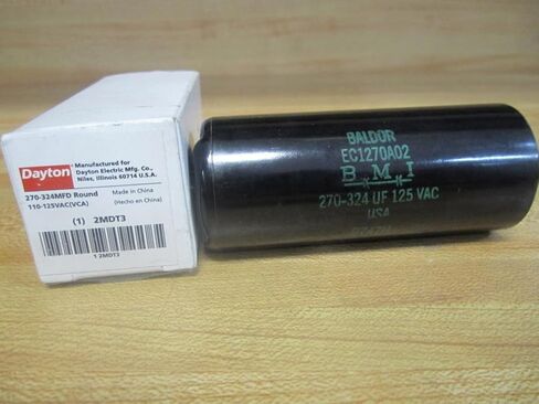DAYTON 2MDT3 50/60 هرتز، وظيفة تشغيل المحرك، أطراف على شكل شفرة، تصنيف ميكروفاراد 270-324، 110-125 فولت تيار متردد، مكثف in Saudi Arabia