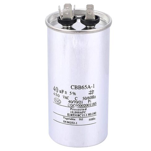 cbb65 Capacitor 250vac 50/60hz 40/70/21 CBB65 40UF 450V Capacitor Aluminum Foil Air Start Capacitor for Air Conditioning Washing Machine 12 * 6 * 6 Srliya in Saudi Arabia