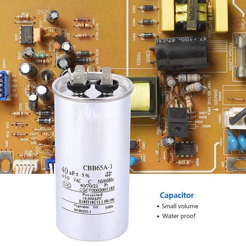 cbb65 Capacitor 250vac 50/60hz 40/70/21 CBB65 40UF 450V Capacitor Aluminum Foil Air Start Capacitor for Air Conditioning Washing Machine 12 * 6 * 6 Srliya in Saudi Arabia