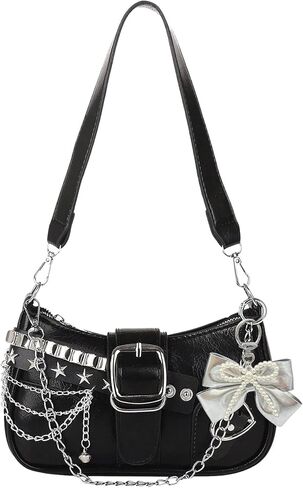 محافظ Y2k للنساء، محفظة لطيفة من إكسسوارات Y2k، حقيبة Emo Purse Goth Punk Style، حقيبة يد كتف لطيفة للنساء in Kuwait