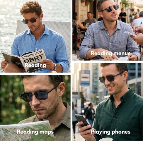 Missfive 2 Pack Unbreakable Aviator Dark Reading Glasses for Men, Metal Full Lens Readers with Durable Spring Hinge & Lightweight TR90, Outdoors Eyeglasses(No-Bifocal 2.5x) in Saudi Arabia