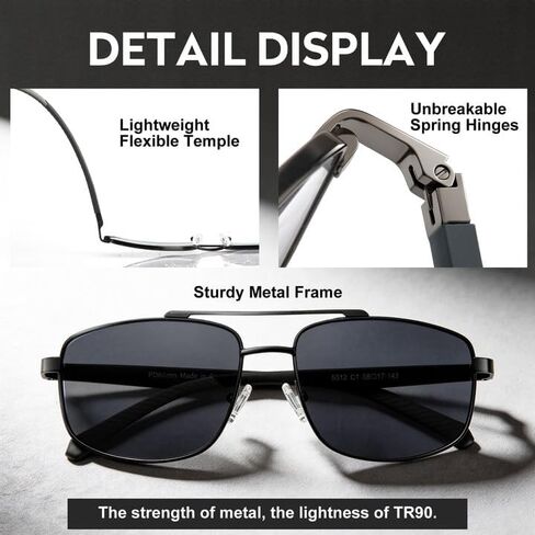 Missfive 2 Pack Unbreakable Aviator Dark Reading Glasses for Men, Metal Full Lens Readers with Durable Spring Hinge & Lightweight TR90, Outdoors Eyeglasses(No-Bifocal 2.5x) in Saudi Arabia