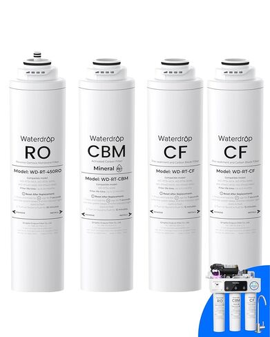 Waterdrop RT-2CFCBMRO Filter, Replacement for Waterdrop T3-M Tankless Reverse Osmosis Water System (𝐂𝐅*𝟐 + 𝐂𝐁𝐌*𝟏 + 𝐑𝐎*𝟏) in Saudi Arabia
