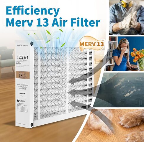 عبوتان من مرشح الفرن المطوي مقاس 16x25x4 - بديل لـ Honeywell FC100A1029، تصميم قابل للطي، الحجم الفعلي 15.94 × 24.86 × 4.38 بوصة in Saudi Arabia