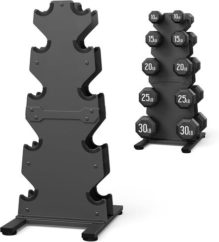 حامل حامل الدمبل فقط، 7 طبقات | 5-الطبقة | حامل وزن من 3 طبقات للدمبل، تصميم واسع الفتحة بدون تداخل، حامل وزن من الفولاذ الصلب للصالة الرياضية المنزلية، رف تخزين الدمبل (الرف فقط) in Kuwait