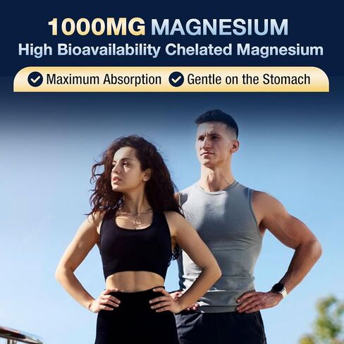 NATURE TARGET Magnesium Glycinate 1000mg - Magnesium Supplements with Vitamins C & B6 for Muscle, Nerves, Heart, Energy & Immune Health, 100% Chelated Magnesium for Max Absorption - Vegan,120 Capsules in Saudi Arabia
