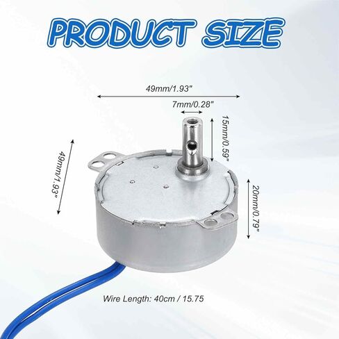 MECCANIXITY Synchronous Motor, AC100-127V 50/60Hz 30-36 RPM CW/CCW 4W Low Speed Slow Rotating Turnable Motor for Electric Fan, Heater, Art Projects in Saudi Arabia