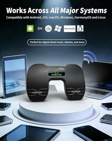 Wireless Page Turner Pedal for iPad, Tablet & Phone, Music Sheet Foot Controller Compatible with iOS Android Apps, Rechargeable Hands-Free Page Turning for Piano, Guitar, Reading Presentation in Saudi Arabia