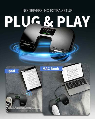 Wireless Page Turner Pedal for iPad, Tablet & Phone, Music Sheet Foot Controller Compatible with iOS Android Apps, Rechargeable Hands-Free Page Turning for Piano, Guitar, Reading Presentation in Saudi Arabia