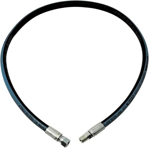 1/4" Hydraulic Hose Assembly, Double Wire Braid, Female JIC Straight Swivel x Male NPT Straight, 5800 PSI, 24" Length in Kuwait