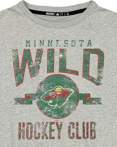 سويت شيرت رجالي من adidas NHL Minnesota Wild Distressed Graphics Crew in Saudi Arabia