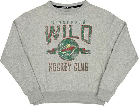 سويت شيرت رجالي من adidas NHL Minnesota Wild Distressed Graphics Crew in Saudi Arabia