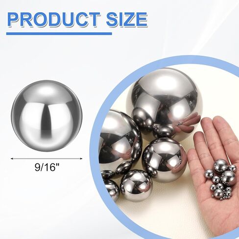 uxcell 10Pcs 9/16" Bearing Balls, 316L Stainless Steel G200 Precision Balls for Bearings Bicycles Casters Automotive Part and DIY (Mirror Polished) in Saudi Arabia
