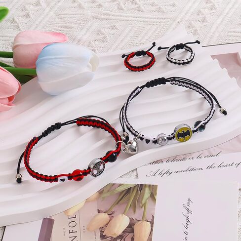 YUZHEJIE Cute Cat Bracelet Stuff Kawaii Matching Bracelets Set Crystal Bead Friendship Bracelets Birthday Christmas Valentine's Day BFF Distance Jewelry Gifts for Women Girlfriend Best Friend Sister (Miles + Spider) in Saudi Arabia
