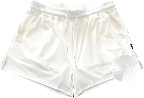 Mens Mesh 3 Inch Running Nylon Shorts Quick Dry Lightweight Men Gym Workout Athletic Shorts with Pockets in Kuwait