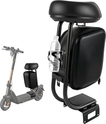 Electric Scooter Seat Compatible with 2019-2024 NIU KQi3, KQi3PRO, KQi3MAX Seat Attachment for Adult with 10L Large Storage Bag, Cup Holder, Comfortable PU Cushion in Kuwait