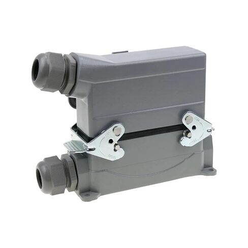 HDC-HE-024 Rectangular Heavy Duty Connector 24 Pins Industrial Aviation Waterproof Plug Socket with Protective Cover 500V 16A(24high Base Side Out) in Saudi Arabia