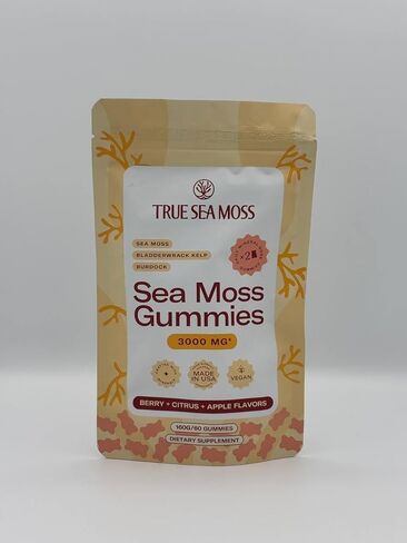 TrueSeaMoss Sea Moss & Apple Cider Vinegar Gummies – 10-in-1 Blend with Black Seed Oil, Ashwagandha, Turmeric, Burdock Root & Bladderwrack – 60 Gummies in Saudi Arabia