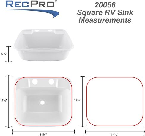 RecPro RV Rectangle Bathroom Sink (White) w/Brushed Nickel Teapot Faucet | RV Lavatory Sink w/faucet | Camper Sink in Saudi Arabia