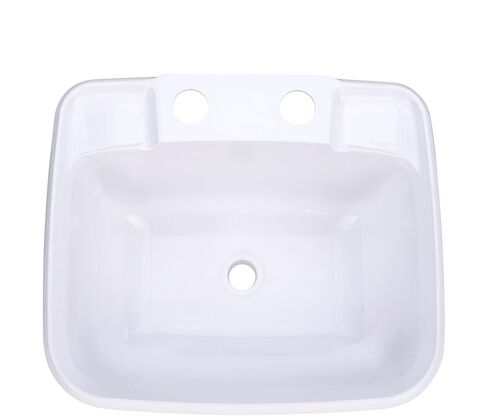 RecPro RV Rectangle Bathroom Sink (White) w/Brushed Nickel Teapot Faucet | RV Lavatory Sink w/faucet | Camper Sink in Saudi Arabia