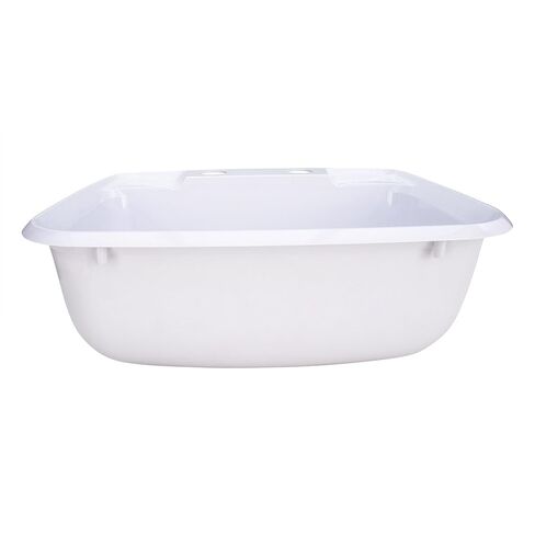 RecPro RV Rectangle Bathroom Sink (White) w/Brushed Nickel Teapot Faucet | RV Lavatory Sink w/faucet | Camper Sink in Saudi Arabia