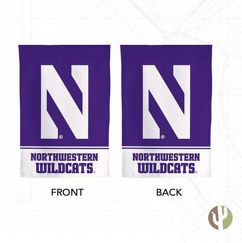 علم حديقة Desert Cactus Northwestern University NU - لافتة Northwestern Wildcats مقاس 19 × 12 بوصة، للعرض والمناسبات الخارجية (التصميم A) in Saudi Arabia