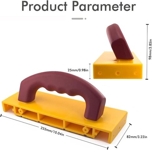 كتلة دفع آمنة مقبض مريح لطاولات جهاز التوجيه مقاس 10 × 3.2 بوصة مقبض قطري مضاد للانزلاق أصفر/أحمر in Kuwait