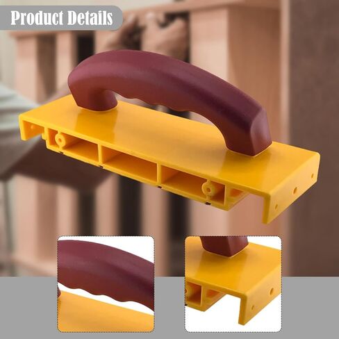 كتلة دفع آمنة مقبض مريح لطاولات جهاز التوجيه مقاس 10 × 3.2 بوصة مقبض قطري مضاد للانزلاق أصفر/أحمر in Kuwait