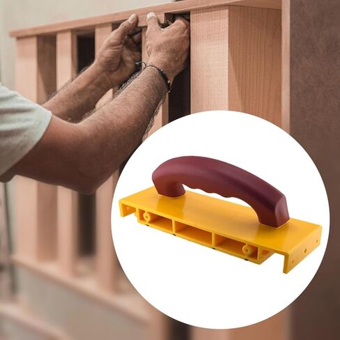 كتلة دفع آمنة مقبض مريح لطاولات جهاز التوجيه مقاس 10 × 3.2 بوصة مقبض قطري مضاد للانزلاق أصفر/أحمر in Kuwait