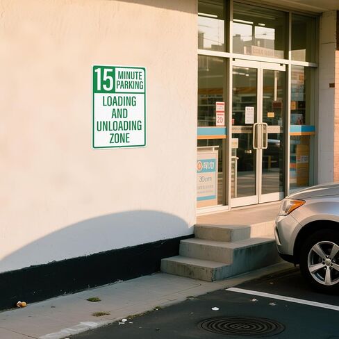 2 Pack 15 Minute Parking Loading And Unloading Zone Sign 12" x 18" Reflective Aluminum No Parking Sign for Business Private Property Delivery Areas in Saudi Arabia