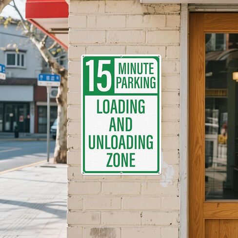 2 Pack 15 Minute Parking Loading And Unloading Zone Sign 12" x 18" Reflective Aluminum No Parking Sign for Business Private Property Delivery Areas in Saudi Arabia