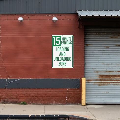 2 Pack 15 Minute Parking Loading And Unloading Zone Sign 12" x 18" Reflective Aluminum No Parking Sign for Business Private Property Delivery Areas in Saudi Arabia