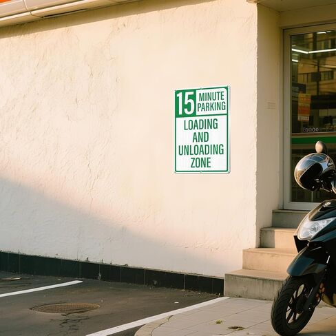 2 Pack 15 Minute Parking Loading And Unloading Zone Sign 12" x 18" Reflective Aluminum No Parking Sign for Business Private Property Delivery Areas in Saudi Arabia