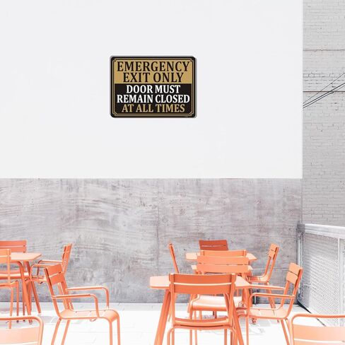 Emergency Exit Only Signs Door Must Remain Closed At All Time Sign 10" x 7" Acrylic Plastic Keep Gate Closed Sign Self-adhesive for Restaurant Salons Hotel Motel Rest Stops Public in Saudi Arabia