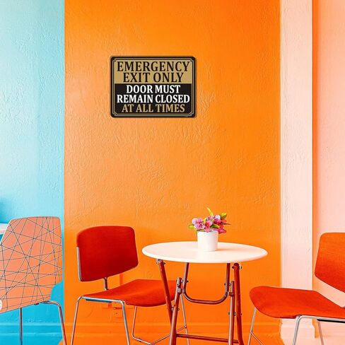 Emergency Exit Only Signs Door Must Remain Closed At All Time Sign 10" x 7" Acrylic Plastic Keep Gate Closed Sign Self-adhesive for Restaurant Salons Hotel Motel Rest Stops Public in Saudi Arabia