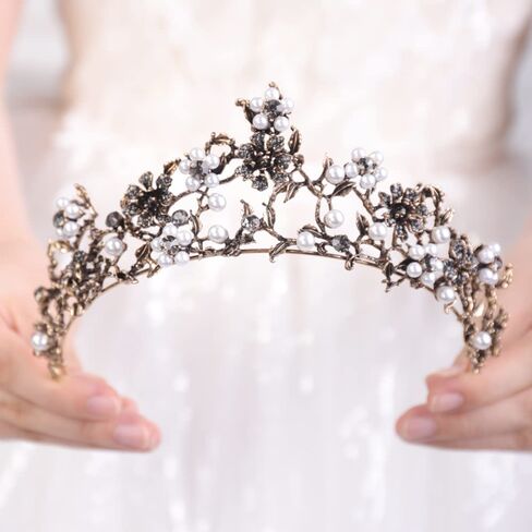 JWICOS Crystal Tiara Crowns for Women and Girls Princess Vintage Style in Saudi Arabia