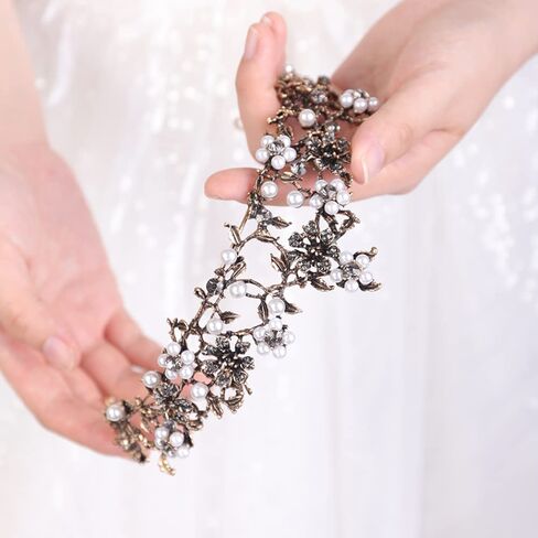 JWICOS Crystal Tiara Crowns for Women and Girls Princess Vintage Style in Saudi Arabia